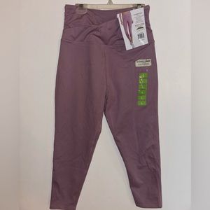 Earth Yoga Womens Sustainable Recycled Yoga Cross Waist Capris NWT Lilac - Large